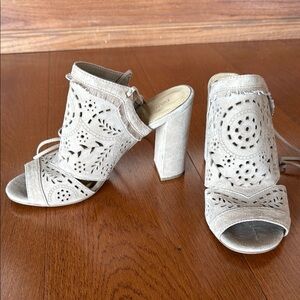 Ivanka Trump Gray Heels with Chunky Design